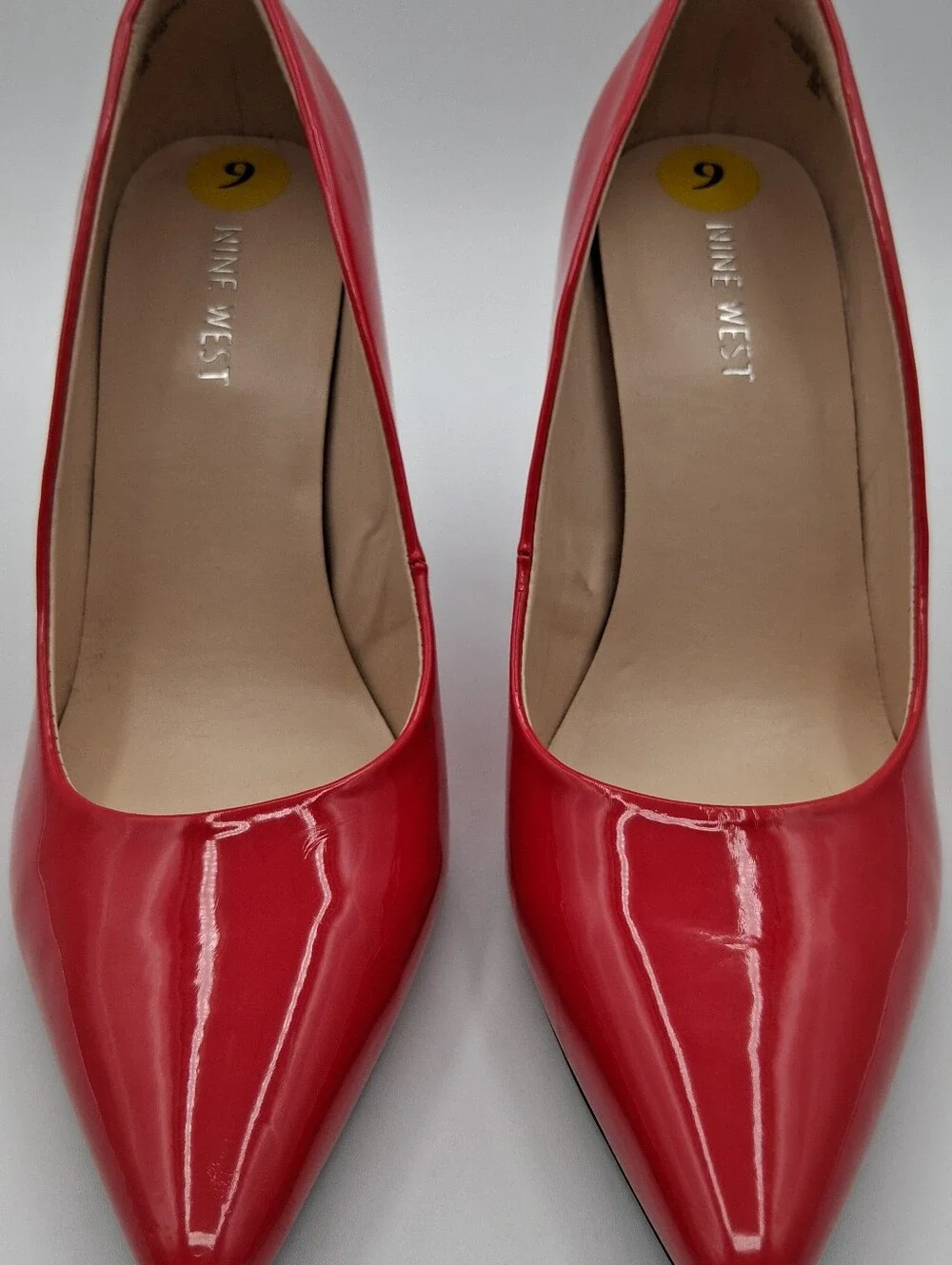 Women's Nine West Martina Red Patent Pointed-Toe High Heels. Size 9M.
